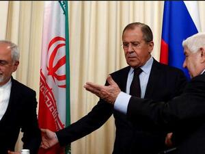 ارشيف/ من اليمين- وزراء خارجية سوريا وليد المعلم وروسيا سيرغي لافروف وإيران محمد جواد ظريف
