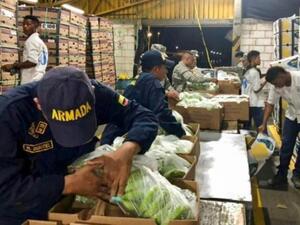 عناصر من البحرية خلال عملية مصادرة 5,2 أطنان من الكوكايين في ونطقة أورابا 
