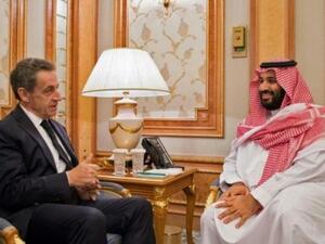 محمد بن سلمان مستقبلا الرئيس الفرنسي الاسبق نيكولا ساركوزي

