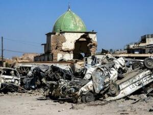 مسجد النوري المدمر ومحيطه في مدينة الموصل
