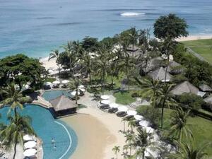 صورة لجزء من منتجع هيلتون بالي في نوسا دوا قبل زيارة العاهل السعودي الملك سلمان بن عبد العزيز للجزيرة
