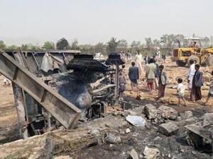 موقع غازة شنها التحالف بقيادة السعودية في صعدة بشمال اليمن يوم الجمعة
