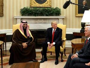 ولي ولي العهد السعودي الأمير محمد بن سلمان والرئيس الاميركي دونالد ترامب خلال لقائهما في البيت الابيض
