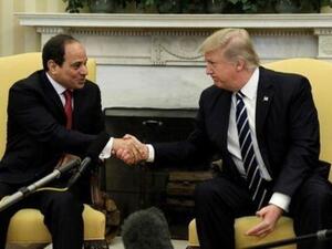 الرئيس المصري عبدالفتاح السيسي ونظيره الاميركي دونالد ترامب