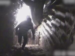 لقطة من الفيديو الذي بثته اسرائيل حول ما قالت انه نفق لحزب الله