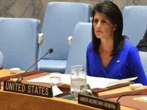 السفيرة الاميركية لدى الامم المتحدة في جلسة لمجلس الامن
