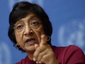 UN High Commissioner for Human Rights Navi Pillay gives a press conference on December 2, 2013 at the United Nations offices in Geneva.[ AFP/ Fabrice Coffrini]