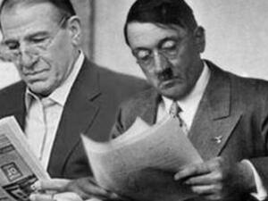 Sami Anan juxtaposed with Adolf Hitler as part of a series of Facebook jokes on the general. (Photo courtesy: Facebook)