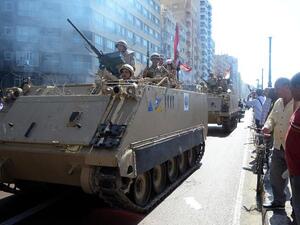 Egyptian security forces patrol after attacks. [AFP]