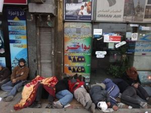 مصريون مناؤون لحكم مبارك في ميدان التحرير/أ.ف.ب