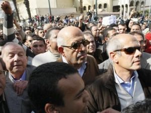 محمد البرادعي بين المتظاهرين في القاهرة