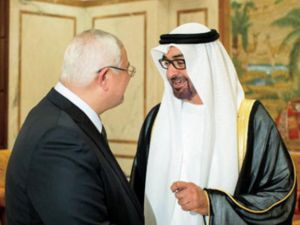 الشيخ خليفة بن زايد آل نهيان رئيس دولة الامارات ونظيره المصري المستشار عدلي منصور