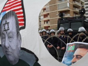 جانب من الاعتصام أمام السفارة المصرية قي لبنان/أ.ف.ب 