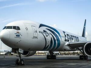 A file photo of an EgyptAir plane on the tarmac. (AFP/File)