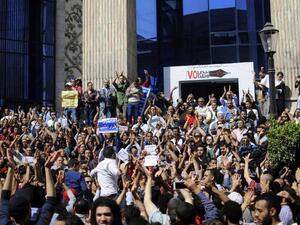 Reporters were allegedly prevented from taking photographs but many surfaced on social media. (AFP/Str)