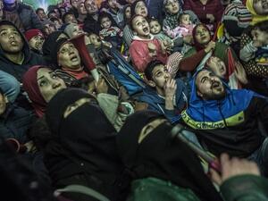 Anxious Egyptian fans watch Sunday's final (Khaled Desouki/AFP)