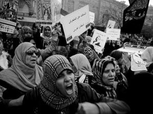 Egyptian women protest harassment in Tahrir Square, 2013 (Wikimedia)