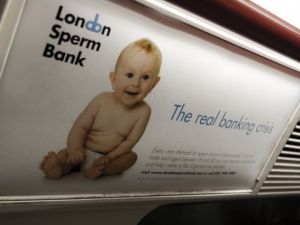 Advertisement for London Sperm Bank on the London Underground (Flickr)