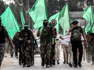 Cadets of the Ezzedeen al-Qassam march in the Gaza city of Khan Yunis. (AFP/ File Photo)
