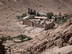 A picture taken on April 16, 2017 shows a general view of the Monastery of St. Catherine in Egypt's south Sinai, where a policeman was killed and three others wounded on April 18, 2017. (AFP/Pedro Costa Gomes)