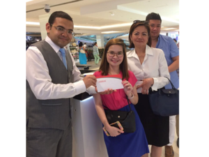 Elaine Camposano won tickets to her dream destination.