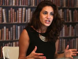 Actress, filmmaker and teacher Wafa’a Celine Halawi. (Image courtesy of The Daily Star)
