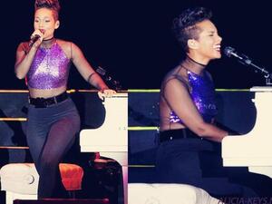 Alicia Keys belting it out in Dubai over the weekend. (Image: Twitter)