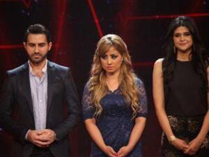It was down to the bottom three: Salma and Perwaz nervous and sad (photo from the show's Facebook page)
