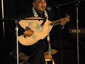 Doc Jazz plays his funky music to cure Palestinian ailments
