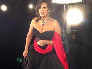 Fifi Abdo in her little black dress with no questions addressed! (Image: Facebook)