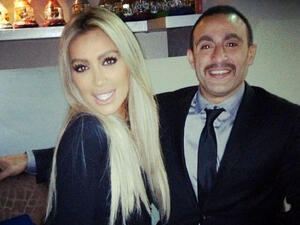 Maya showing off Ahmad's sweet 'stache!