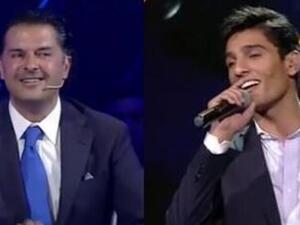 الفنان راغب علامة والمتسابق الفلسطيني محمد عساف