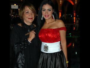 Rania Yousif in her controversial "flag dress". (Image: Layalina)