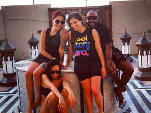 Rihanna hitting up the water park with her crew in Abu Dhabi (Image: Instagram)