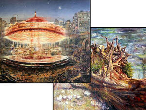 Tom Young's "Carousel" exhibition on display at Gemmayzeh’s Villa Paradiso (Photo from The Daily Star/Hasan Shaaban)