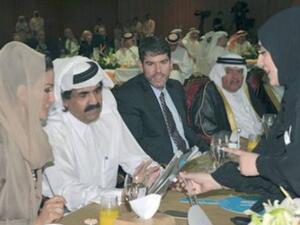 Qatar Emir Sheikh Hamad Bin Khalifa Al Thani and his wife Shaikha Moza Bint Nasser at the gala dinner (Photo: Gulf News).