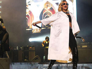 Dr. Rihanna? Mad scientist? What is the superstar wearing?
