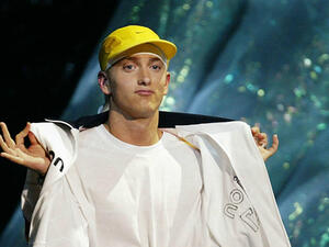 Eminem, now defender of Muslims. (TIMOTHY A. CLARY / AFP)