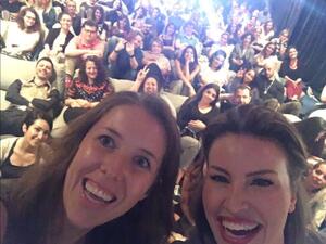 Farah Nabulsi (right) at one of her screenings. (Twitter / farah_nabulsi)
