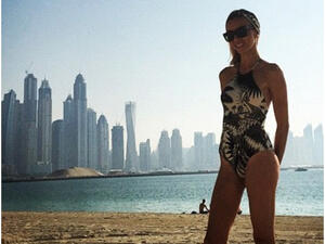 Fashion Police star Giuliana Rancic shared a swimsuit snap in the Emirates. (Image: Instagram)