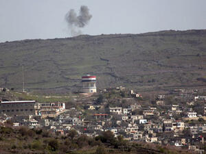 Smoke rises over the Golan Heights. (AFP/File)