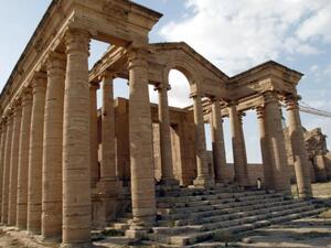 The ancient city of Hatra, which was destroyed by ISIS in 2015 (AFP/File Photo)