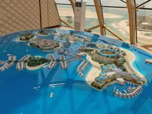 A miniature snapshot of what the Heart of Europe project will look like from a bird’s-eye view upon completion. (photos by Ziyad Alarfaj/Arab News)