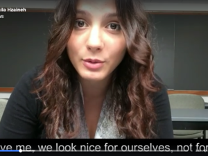 A screengrab from Hzaineh's video. (Facebook/Laila Hzaineh)