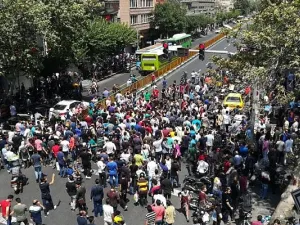 Iranian protesters in central Tehran on June 25, 2018. (AFP Photo/Atta Kenare)