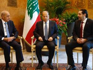  President Michel Aoun, PM Saad al-Hariri, and Parliament Speaker Nabih Berri (Twitter)