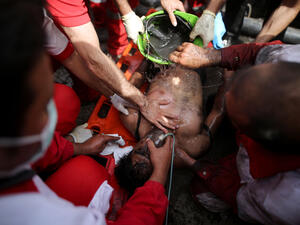 The attack was an extraordinary and rare display of public anger ahead of a presidential election scheduled for May 19. (AFP)