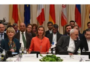 Britain, France and Germany along with Russia and China met with Iran in Vienna to offer economic benefits and assurances that would lessen the blow of sweeping US sanctions announced by Trump. (AFP)