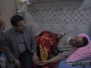 Iraq's interior minister visits actor Saad Khalifa in hospital on Saturday (Facebook)