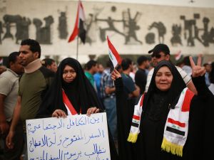 Sadr supporters gather in Baghdad. (AFP) 